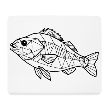 Geometrischer Flussbarsch Low Poly - Mousepad (Querformat) - Weiß - Vorne