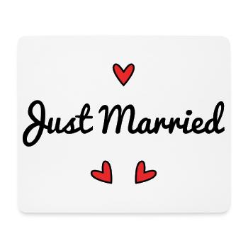 GERADE VERHEIRATET. Junggesellinnenabschied. VALENTINSTAG. PAAR - Mousepad (Querformat) - Weiß - Vorne