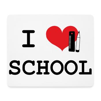I Love School: Iconic Black Love School Pattern - Mouse Pad (horizontal) - white - Front