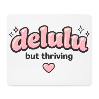 Delulu Thriving Logo - Mousepad (Querformat) - Weiß - Vorne