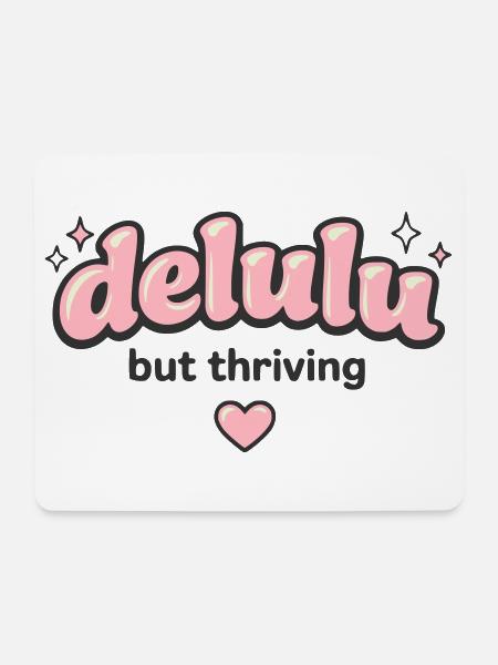 Delulu Thriving Logo - Mouse Pad (horizontal) - white