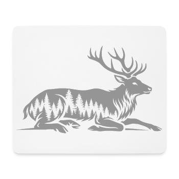  Hirsch - Mousepad (Querformat) - Weiß - Vorne