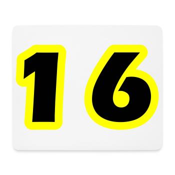 Symbole numérique 16 - Tapis de souris (format paysage) - blanc - Devant