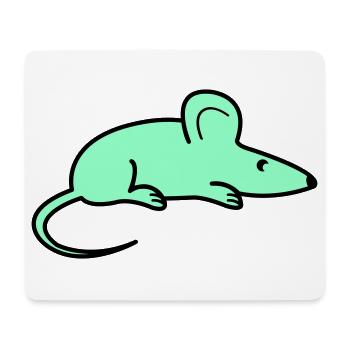Silhouette de souris menthe - Tapis de souris (format paysage) - blanc - Devant
