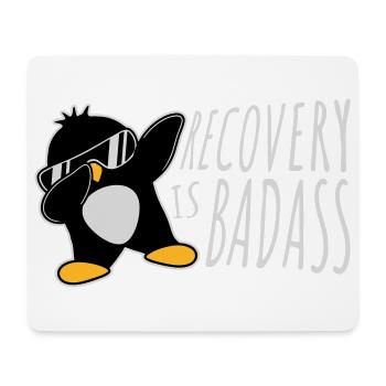 Recovery Is Badass Pinguin Dabbing Dab Dance Pose - Mousepad (Querformat) - Weiß - Vorne