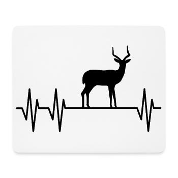 Antilope Herzschlag Silhouette - Mousepad (Querformat) - Weiß - Vorne