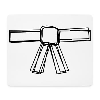 Judogürtel handgezeichnet - Mousepad (Querformat) - Weiß - Vorne