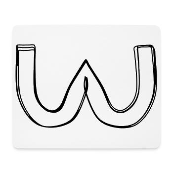 Griechischer Buchstabe Omega handgezeichnet - Mousepad (Querformat) - Weiß - Vorne