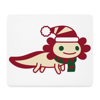 Axolotl Weihnachten Clipart - Mousepad (Querformat) - Weiß - Vorne