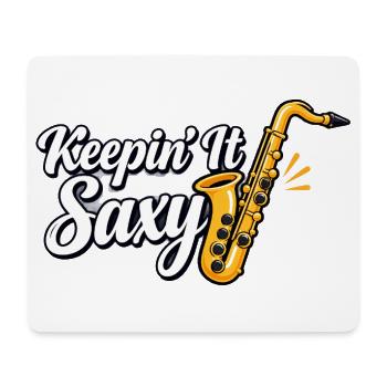 Saxophonist Jazzmusiker Saxophonist Kunst - Mousepad (Querformat) - Weiß - Vorne