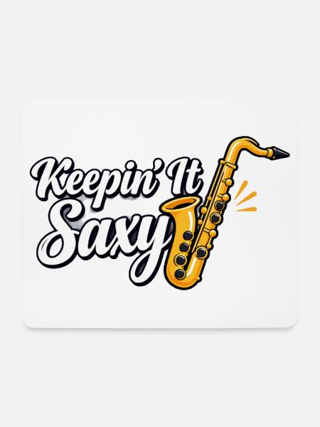 Saxophonist Jazzmusiker Saxophonist Kunst - Mousepad (Querformat) - Weiß