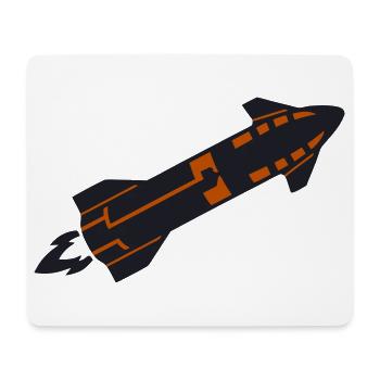 Raumschiff Rakete Silhouette - Mousepad (Querformat) - Weiß - Vorne