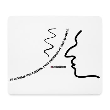 Citation de Gainsbourg - Tapis de souris (format paysage) - blanc - Devant