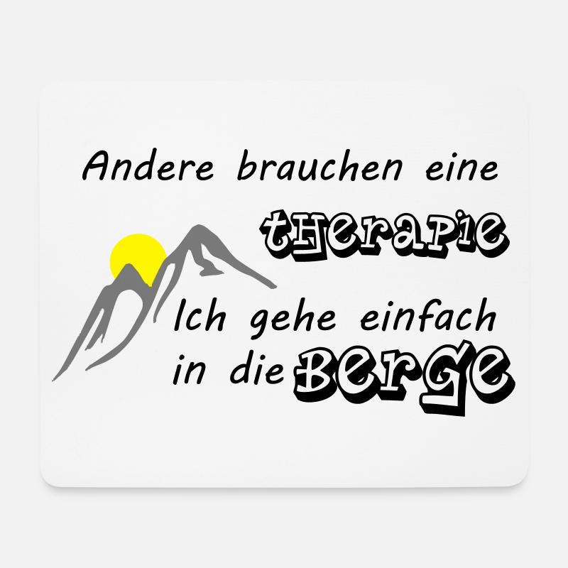 Berge Therapie - Mousepad (Querformat) - Weiß