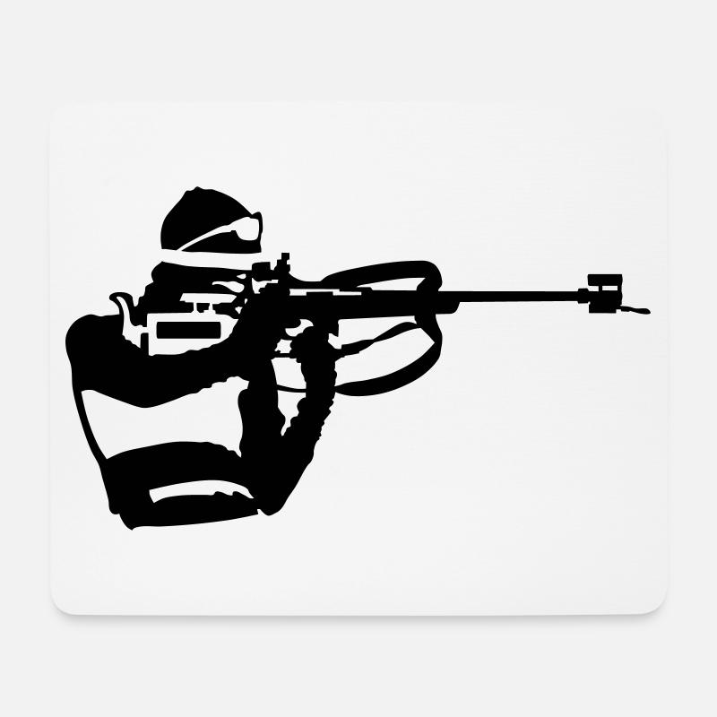 Biathlon - Tapis de souris (format paysage) - blanc