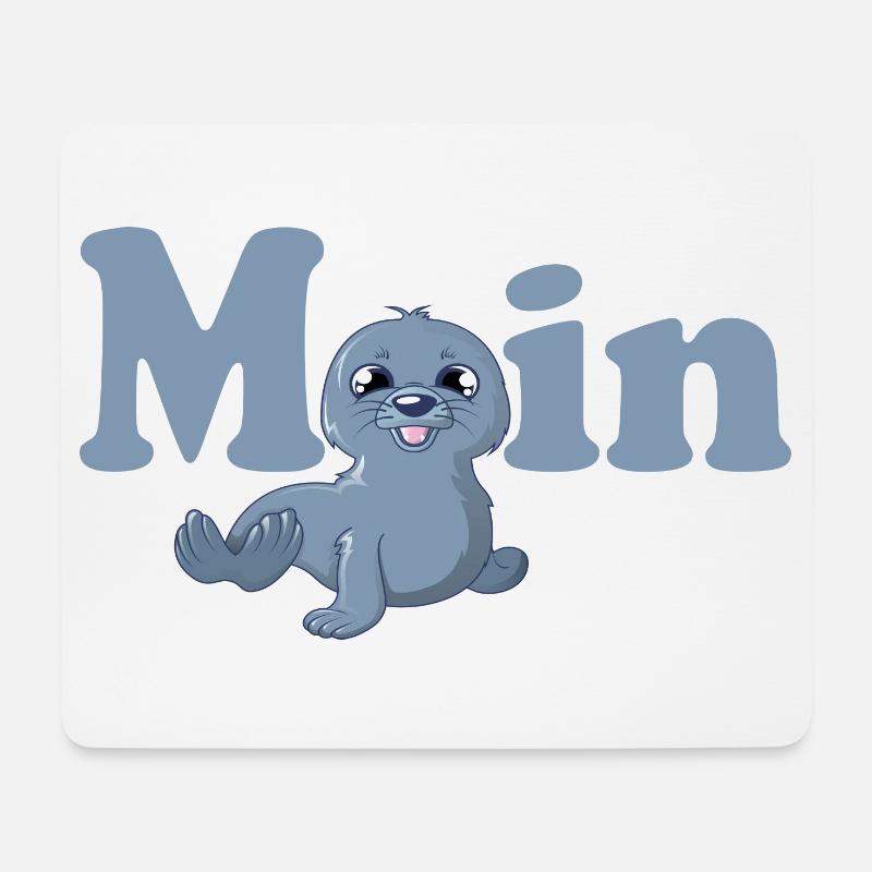 Moin - kleine Robbe - Mousepad (Querformat) - Weiß