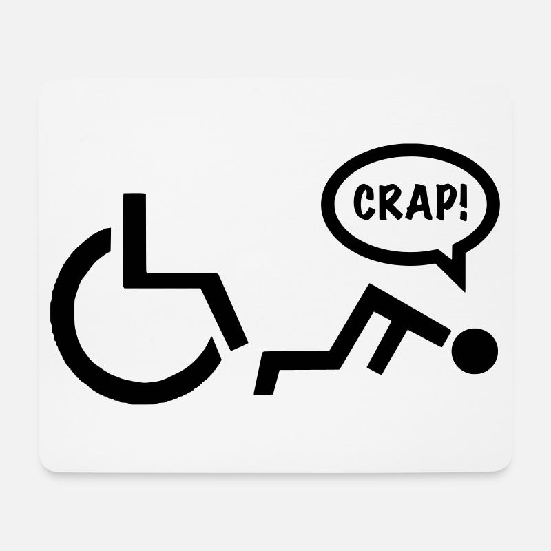CRAP als Rollstuhlfahrer fällt. Humor Shirt * - Mousepad (Querformat) - Weiß