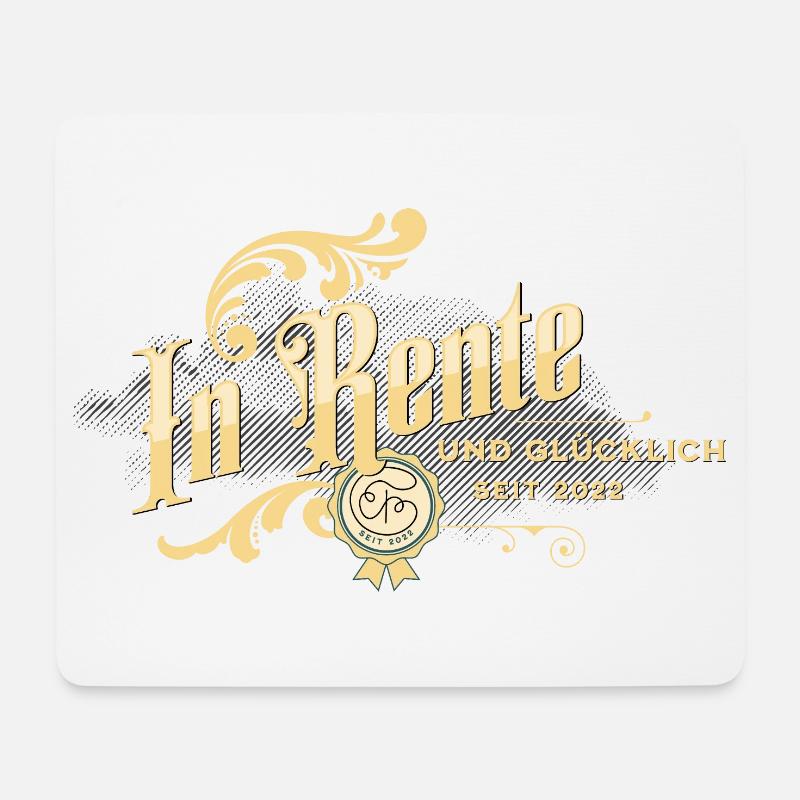In Rente und glücklich Rentner Ruhestand - Mousepad (Querformat) - Weiß
