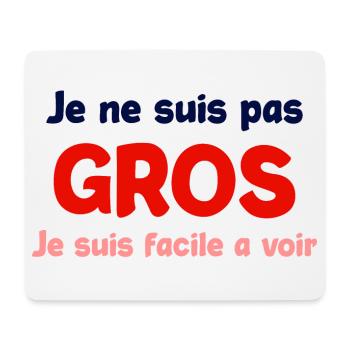 Je ne suis pas gros humour - Tapis de souris (format paysage) - blanc - Devant