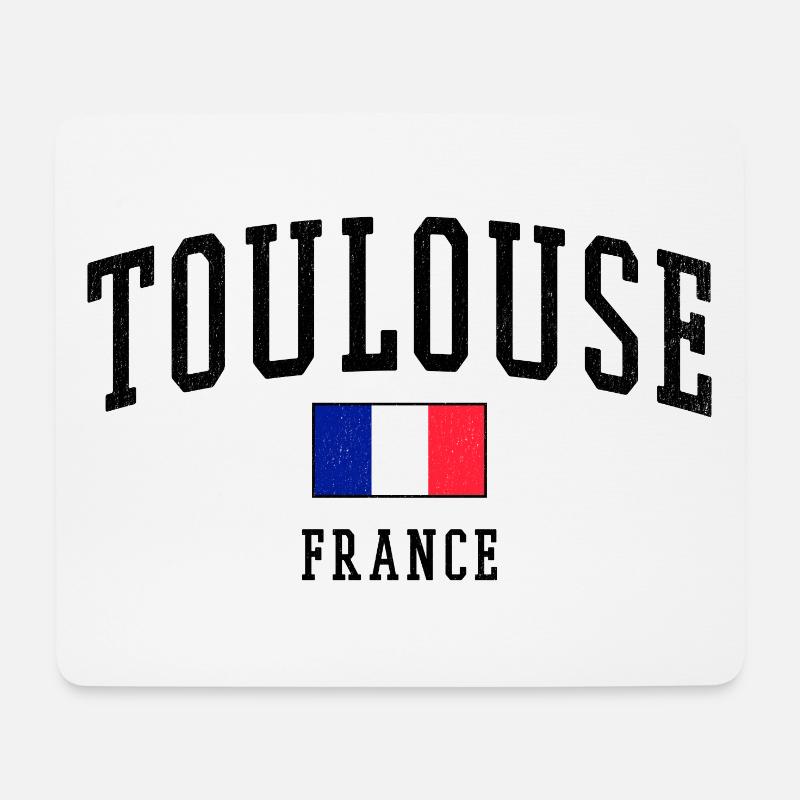 Toulouse Frankreich Flagge - Mousepad (Querformat) - Weiß