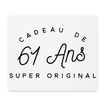 Cadeau 61 ans  - Tapis de souris (format paysage) - blanc - Devant