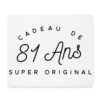 Cadeau 81 ans  - Tapis de souris (format paysage) - blanc - Devant