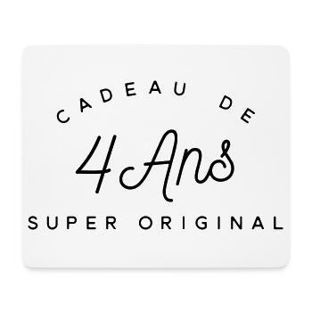 Cadeau 4 ans  - Tapis de souris (format paysage) - blanc - Devant
