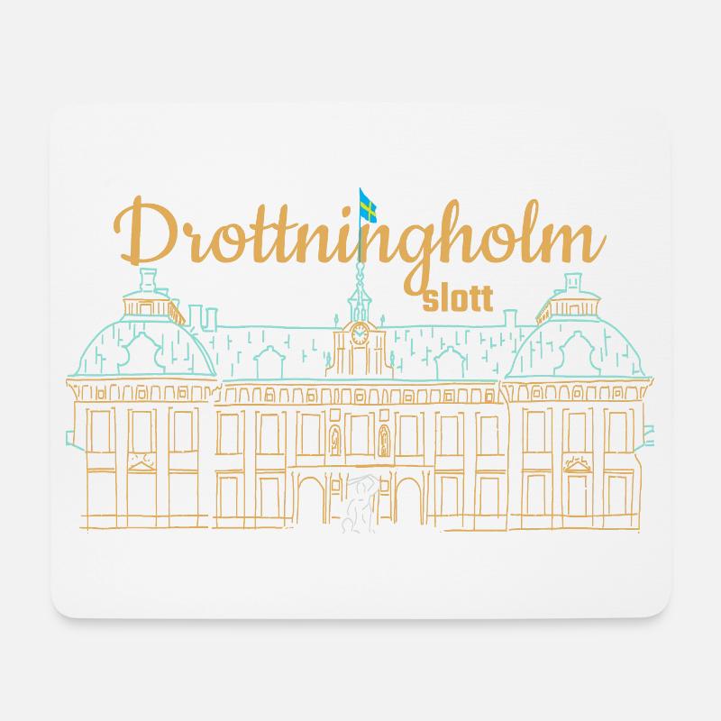 Château de Drottningholm en Suède - Tapis de souris (format paysage) - blanc