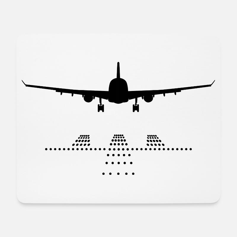 Flugzeug Landebahn - Mousepad (Querformat) - Weiß