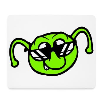 Lunettes de soleil Caterpillar, sourire cool, effronté, amusant, bande dessinée - Tapis de souris (format paysage) - blanc - Devant