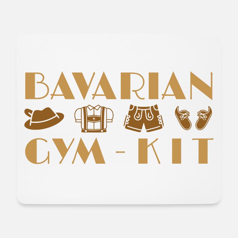 Bavarian Gym Kit Illustration - Mousepad (Querformat) - Weiß