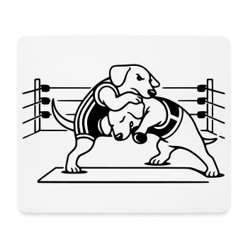 Wrestling Dog Dog - Mouse Pad (horizontal) - white - Front