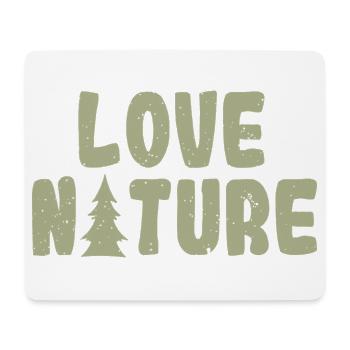 Love Nature – Conception minimale de la forêt extérieure - Tapis de souris (format paysage) - blanc - Devant