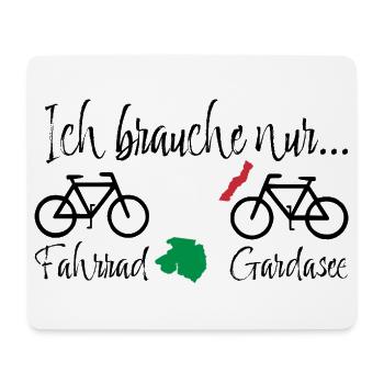Gardasee mit Fahrrad - Mousepad (Querformat) - Weiß - Vorne
