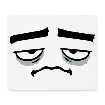 Grumpy sad disappointed face funny - Mouse Pad (horizontal) - white - Front