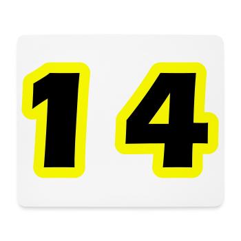 14 Number Symbol - Mouse Pad (horizontal) - white - Front