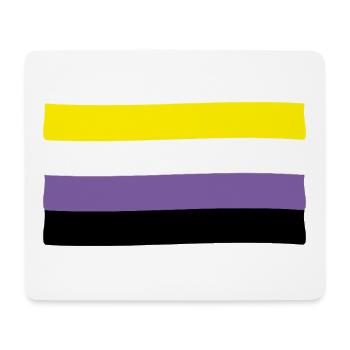 Non-binäre Flagge: Stolz und Identität - Mousepad (Querformat) - Weiß - Vorne