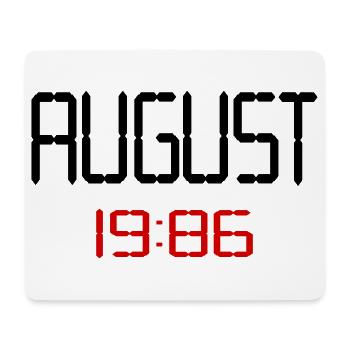 40. Geburtstag, August 1986 - Mousepad (Querformat) - Weiß - Vorne