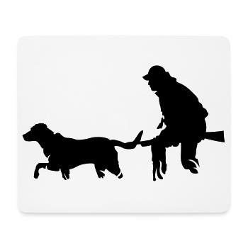 Hunters with dog - Mouse Pad (horizontal) - white - Front