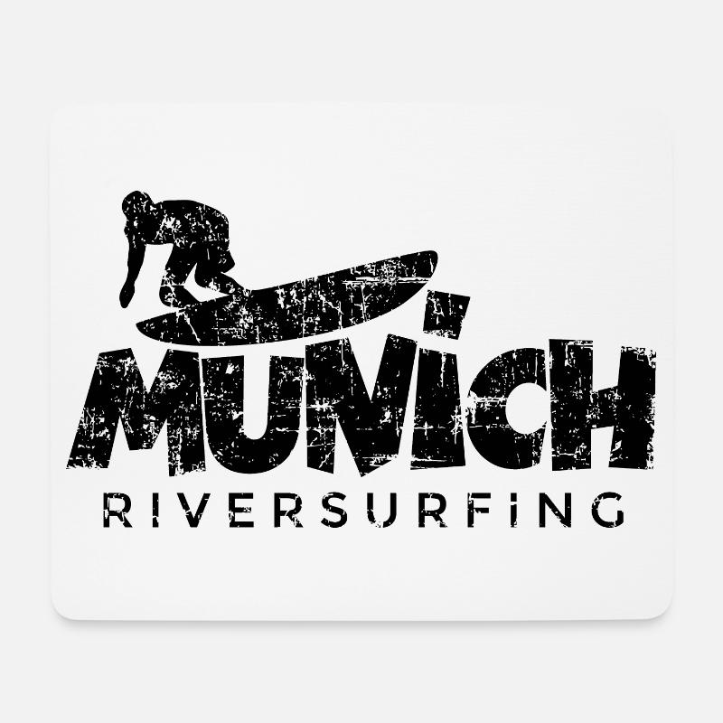 Munich Riversurfing München Surfer - Mousepad (Querformat) - Weiß