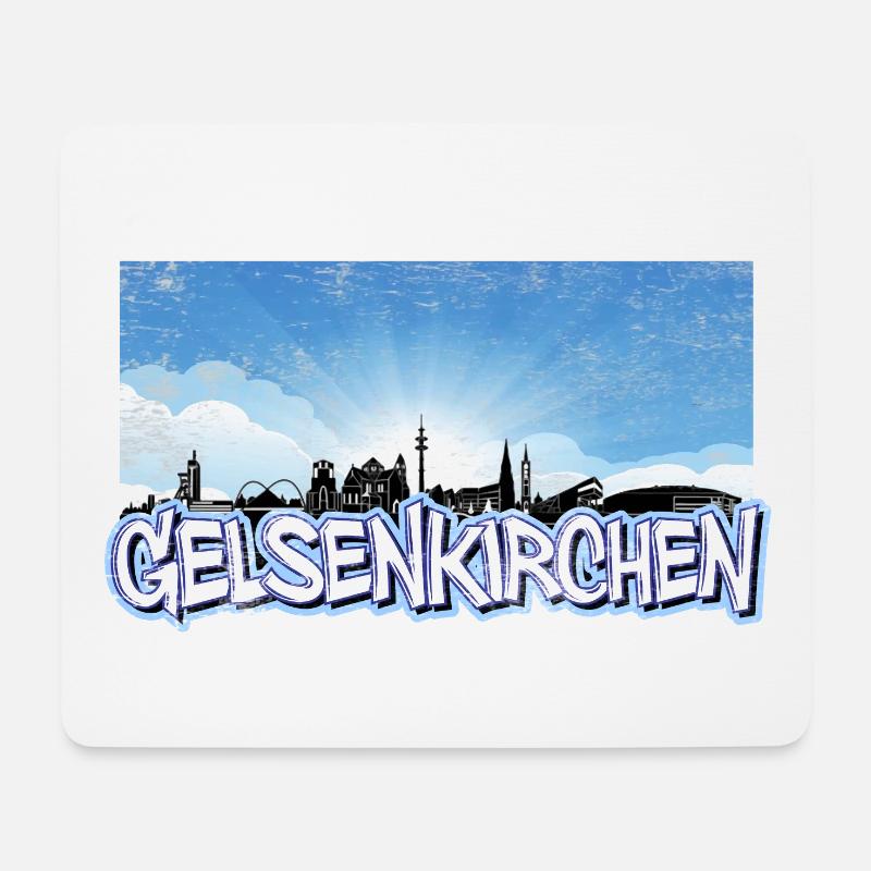 Gelsenkirchen Skyline - Mousepad (Querformat) - Weiß