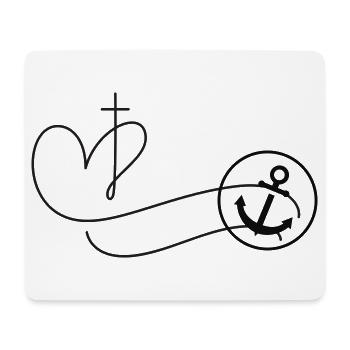 Glaube liebe Hoffnung- anpassbar - Mousepad (Querformat) - Weiß - Vorne