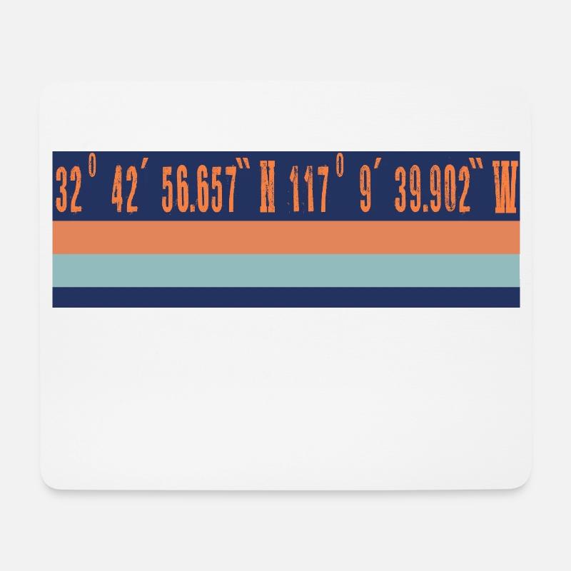 san diego gps koordinaten design - Mousepad (Querformat) - Weiß