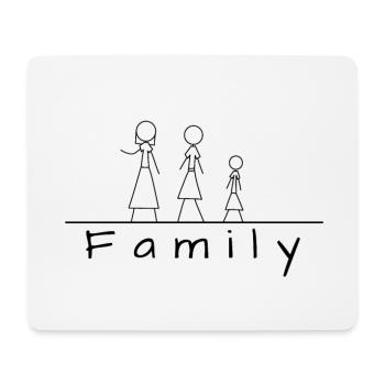 Stick figure family - Mouse Pad (horizontal) - white - Front