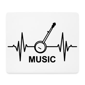 Musik EKG Herzlinie - Mousepad (Querformat) - Weiß - Vorne