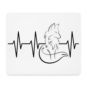 Pulse Fox Symbol Heartbeat Foxes Illustration - Mouse Pad (horizontal) - white - Front