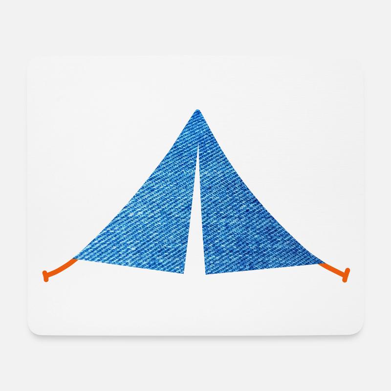 Zelt Jeans Muster Camping Camper zelten Van Life - Mousepad (Querformat) - Weiß
