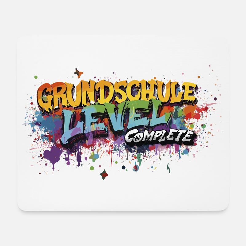 Grundschule Level Complete Graffiti Abschlussshirt - Mousepad (Querformat) - Weiß