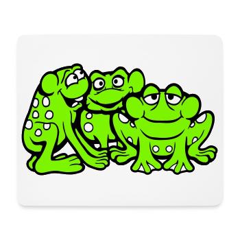 3 grenouilles équipe crapaud amis cool équipage drôle mignon - Tapis de souris (format paysage) - blanc - Devant