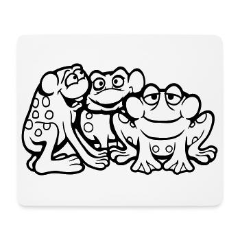 3 Frösche Team Kröte Freunde Cool Crew Lustig süß - Mousepad (Querformat) - Weiß - Vorne